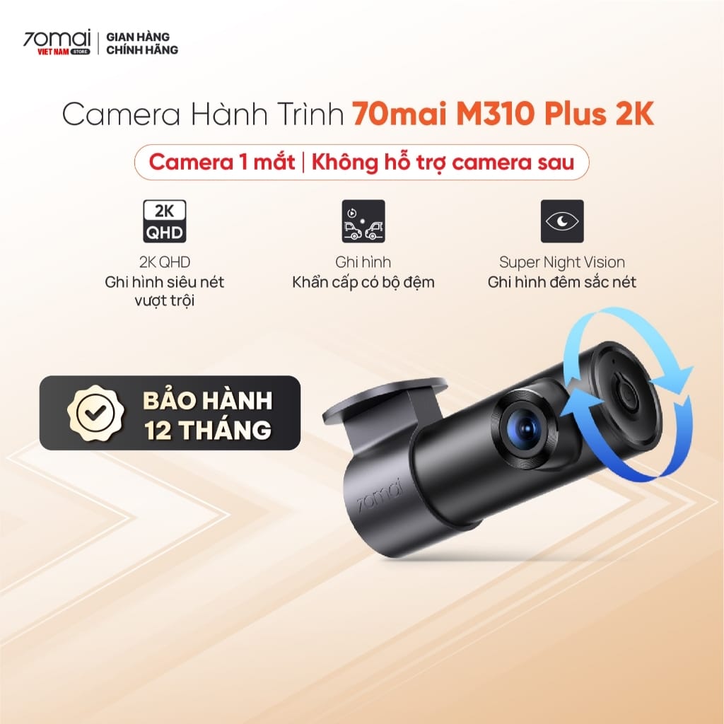 Camera hành trình 70mai M310 Plus 2K bản quốc tế wifi nhỏ gọn