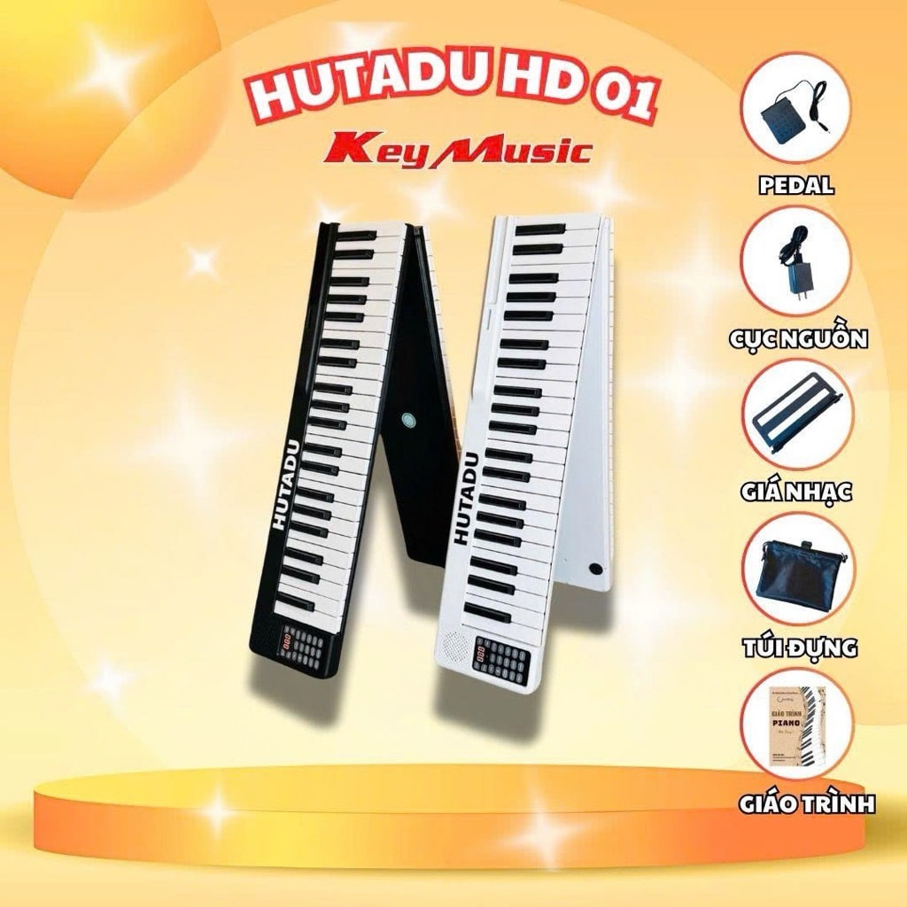 Đàn Piano Điện Hutadu HD-01 88 Phím Gấp Gọn Cảm Ứng Lực