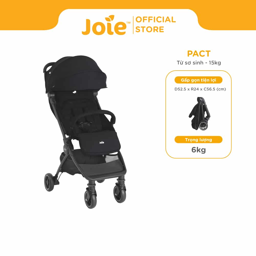 Xe đẩy Joie Pact W/ RC & ADPT gấp gọn 3 bước cho bé sơ sinh đến 15kg