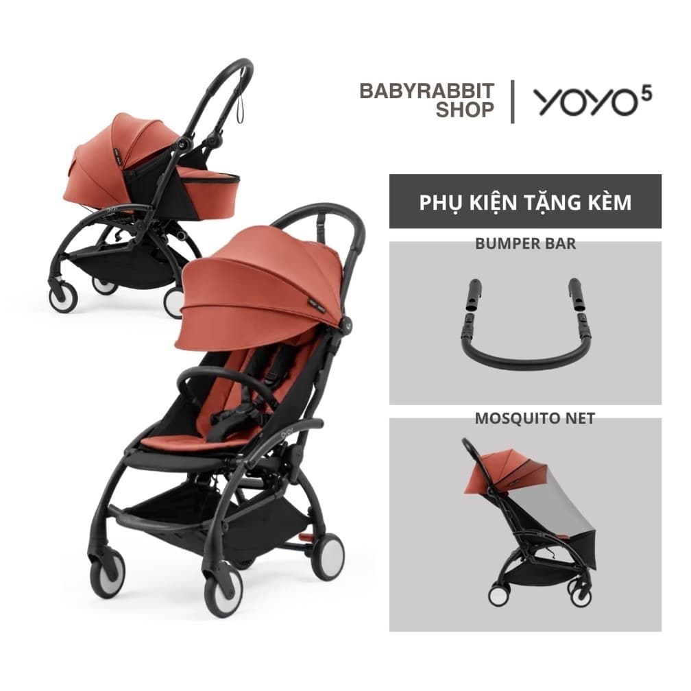 Xe đẩy du lịch gấp gọn Stokke Babyzen YOYO 5 siêu nhẹ xách tay lên máy bay