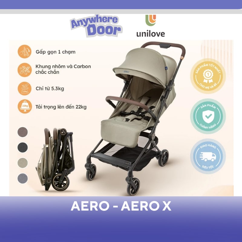 Xe đẩy Unilove AERO X siêu nhẹ gấp gọn du lịch cho bé