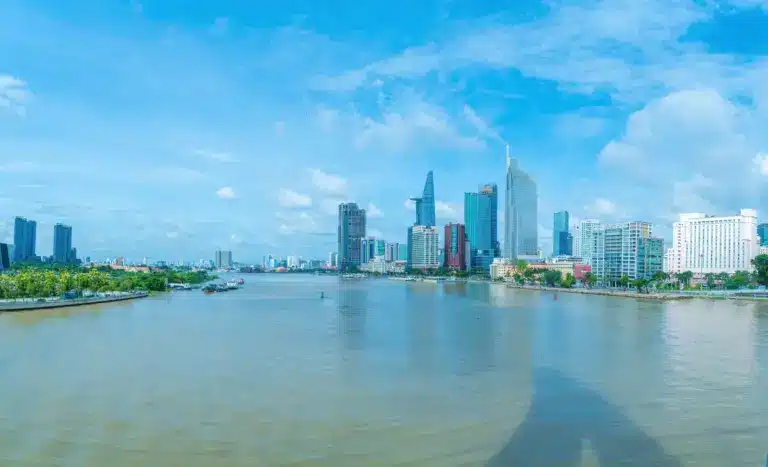 A different perspective on the Bitexco Financial Tower. Ho Chi Minh City, Vietnam