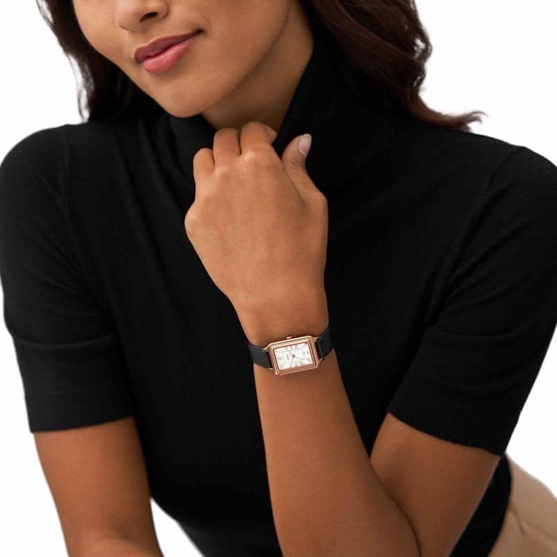 Đồng Hồ Nữ Fossil Raquel ES5310 Mặt Chữ Nhật Dây Da Thật