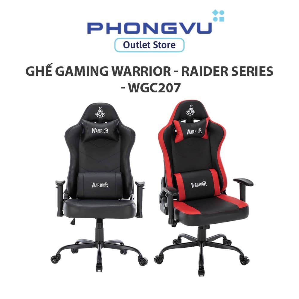 Ghế Gaming Warrior Raider Series WGC207 Bọc Da PU Có Gác Chân