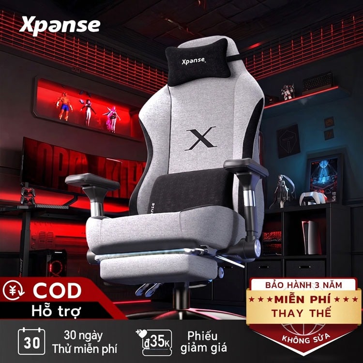 Ghế Gaming Công Thái Học Xpanse X3 Vải Nano-Tech Lưng Lưới