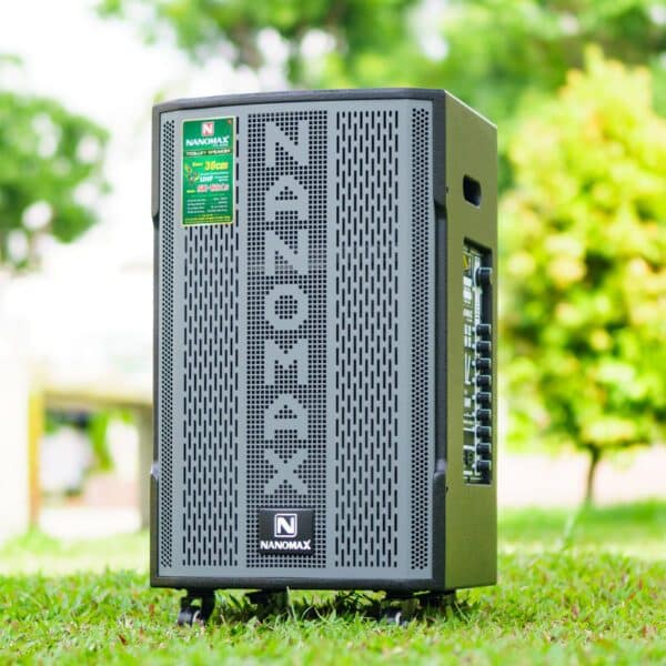 Loa Kéo Karaoke Nanomax SK-12X5 400W Bass 30cm Có Reverb Tặng 2 Micro UHF