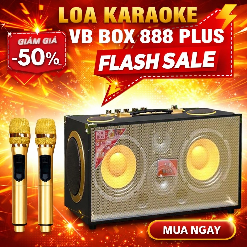 Loa Karaoke Xách Tay VBBOX VB8888 8 Loa 8 Đường Tiếng Bass Siêu Trầm UHF