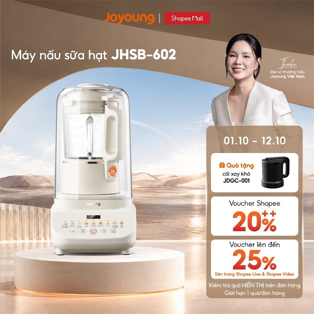 Máy nấu sữa hạt Joyoung JHSB-602 công suất 1000W 12 chức năng