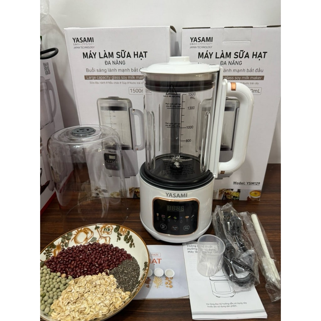 Máy xay sữa hạt Yasami YSM129 Nhật Bản 1.5L lưỡi dao 48 cánh