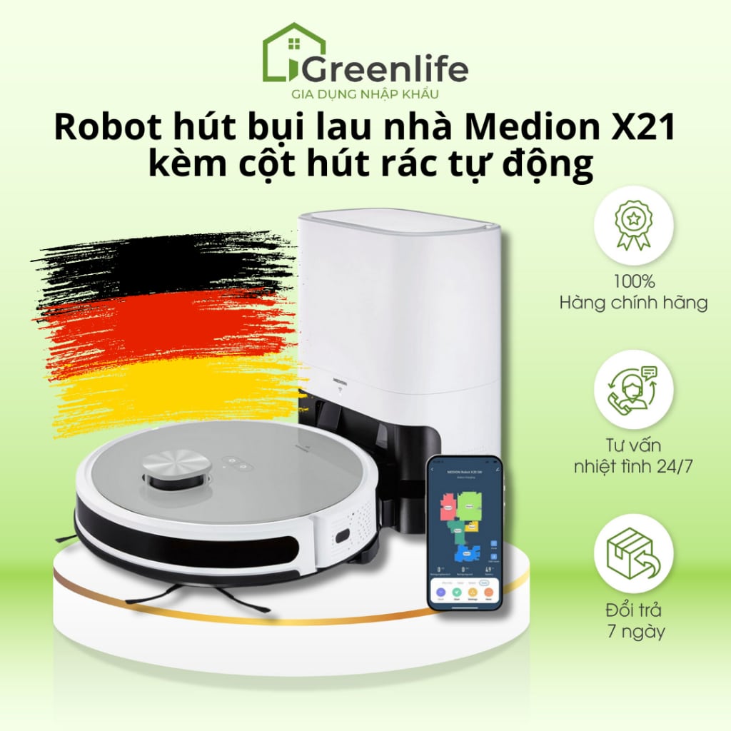 Robot hút bụi lau nhà Medion MD11889 S05 (hàng Đức, giá tốt)