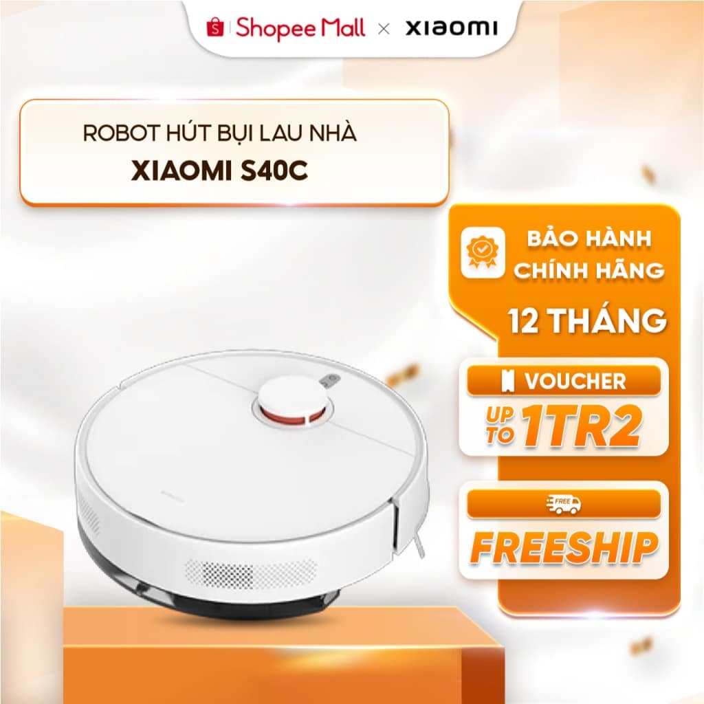 Robot hút bụi lau nhà Xiaomi S40C (giá rẻ, lực hút 5.000Pa)